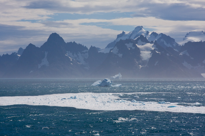 Peaks Of South Georgia And Brash Ice